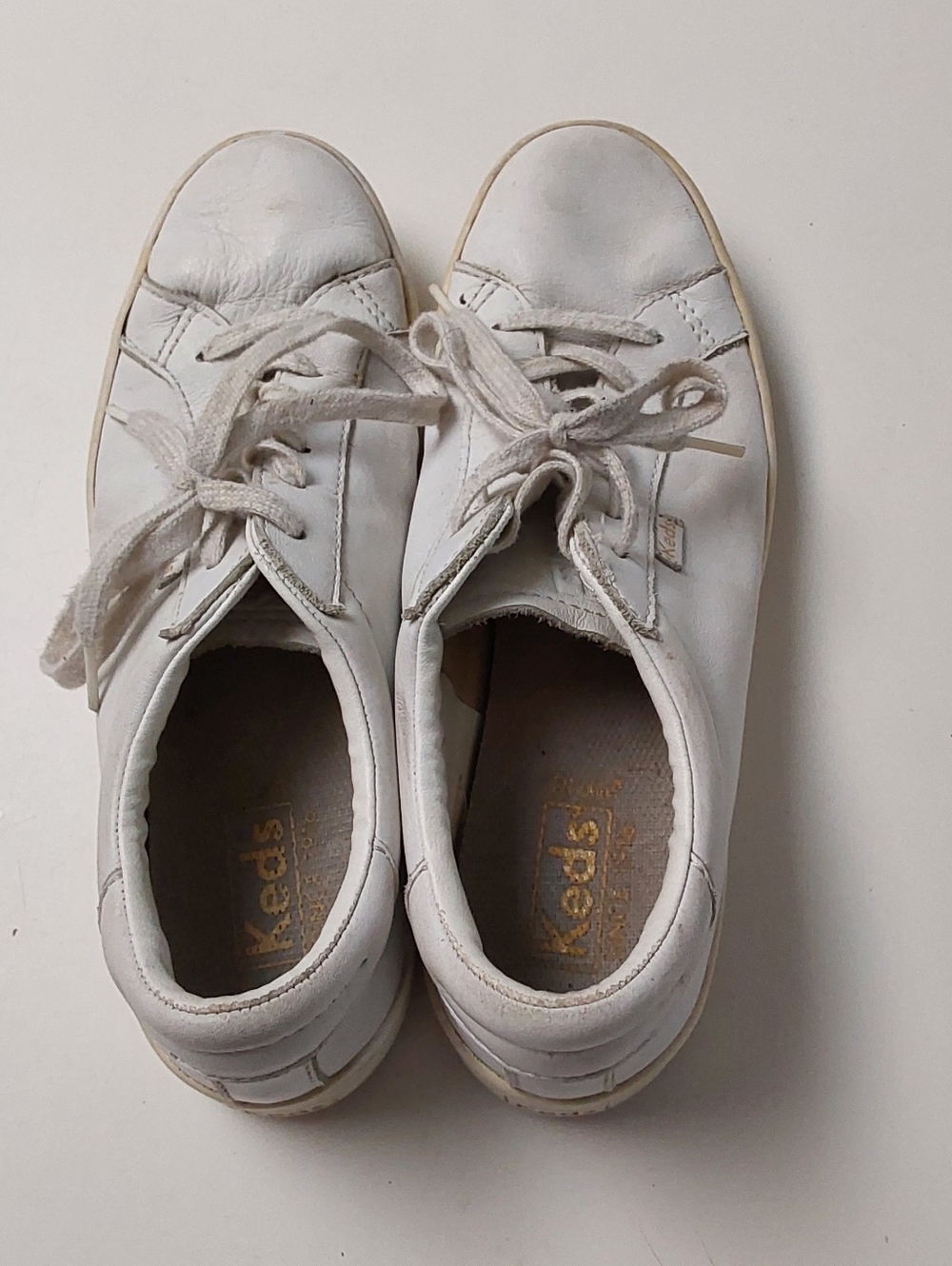 Keds Classic White Leather Low-Top Lace Sneakers